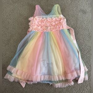 Pastel Rainbow Tulle Dress. Size 6
